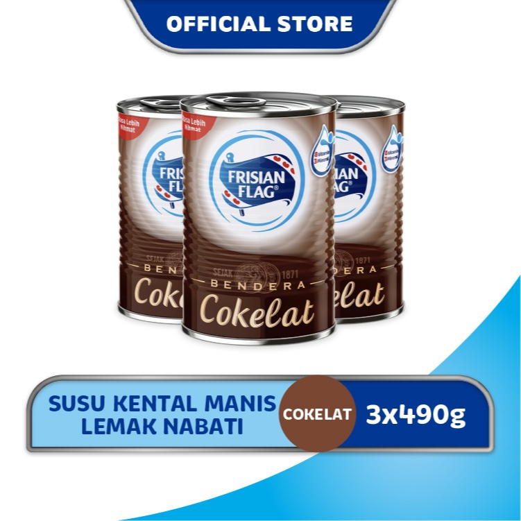 

FRISIAN FLAG SUSU KENTAL MANIS RASA COKLAT KEMASAN KALENG | BUNDLE ISI 3 KALENG X 490G