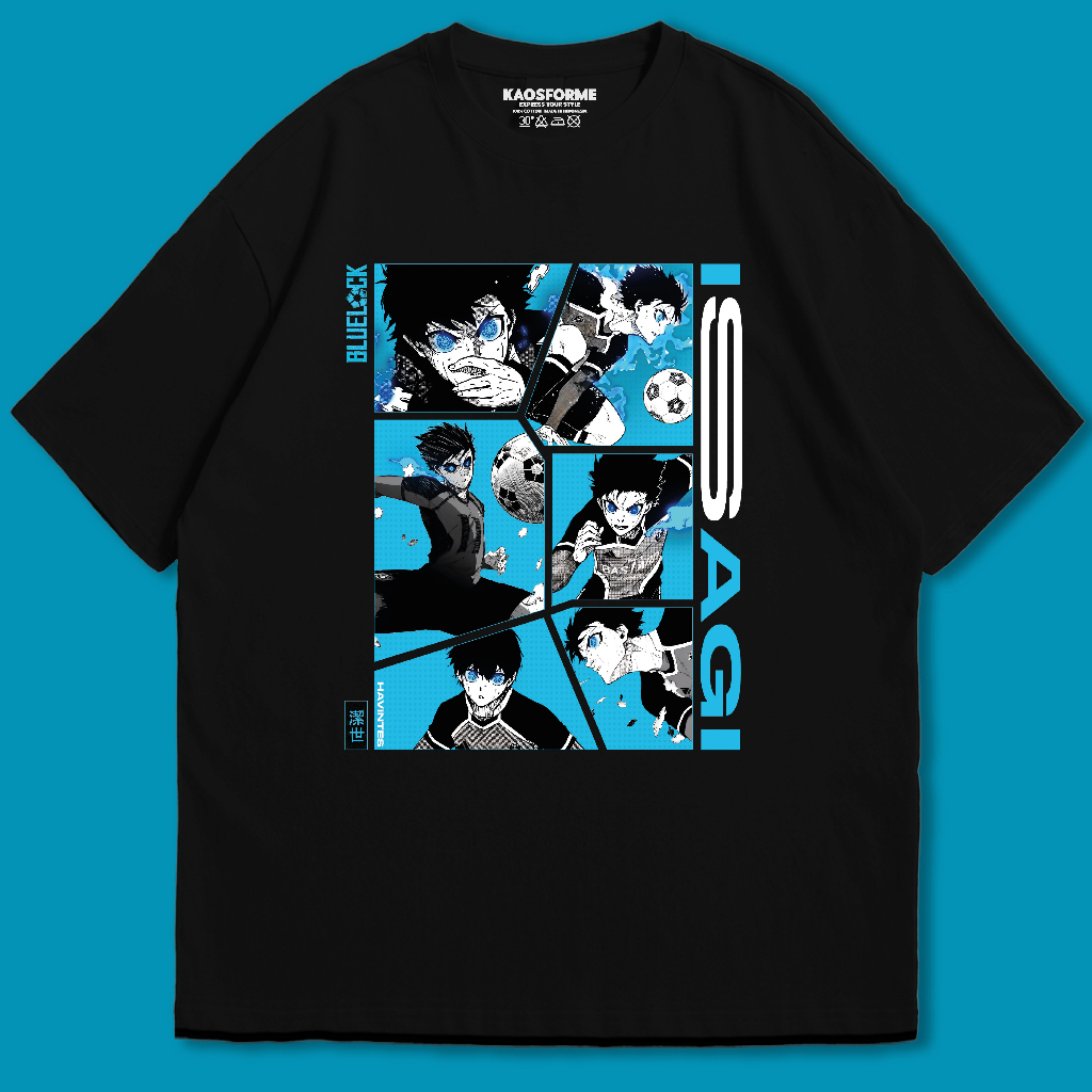 Kaos Blue Lock Isagi Baju Anime Blue lock
