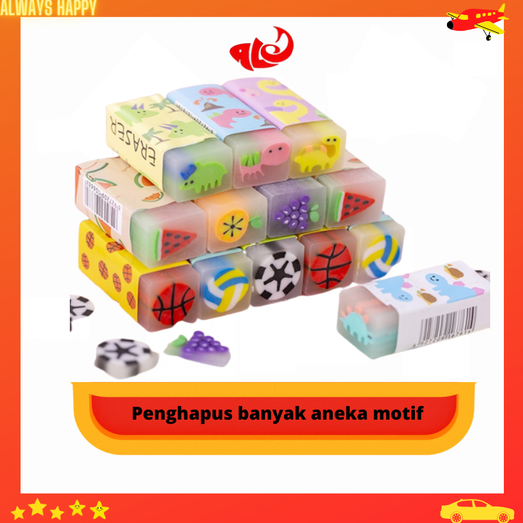 

Stip Penghapus pensil aneka motif lucu-lucu murah meriah