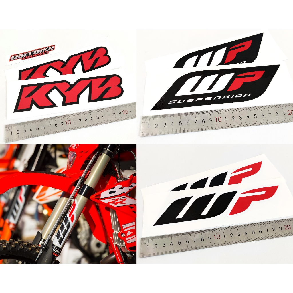 Sticker USD SHOCK DEPAN WP KAYABA KYB KLX DT CRF 150 WR YZ KTM KX 3M/ORAJET