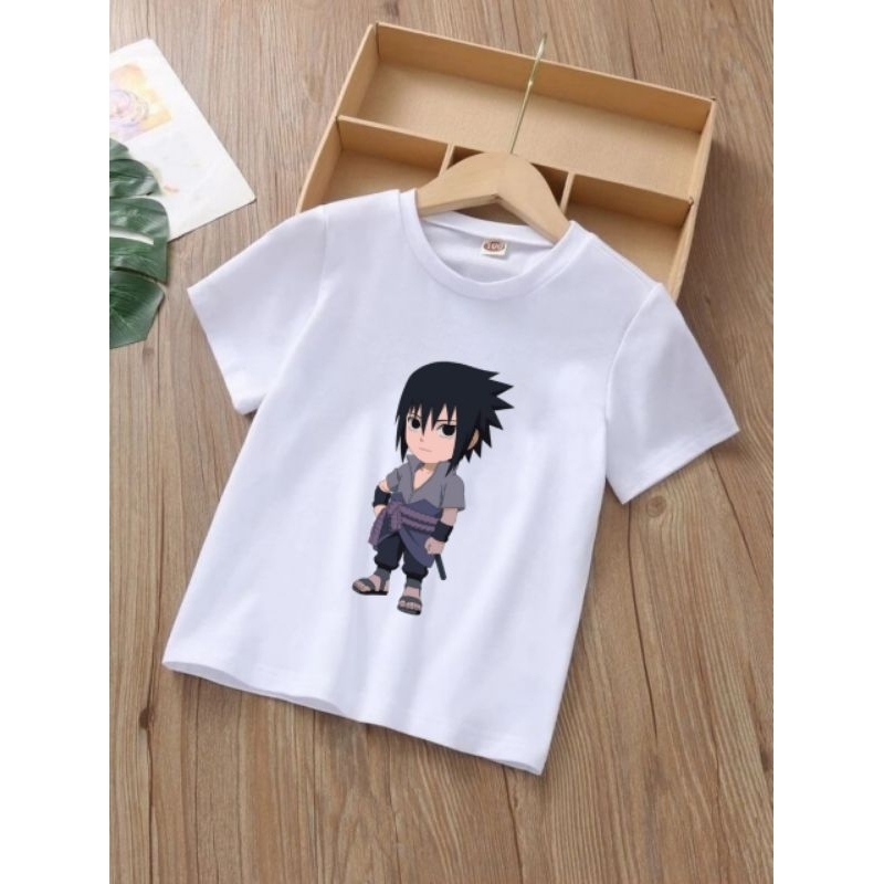 Kaos anak laki laki baju tshirt anak cowok lengan pendek sasuke uchiha