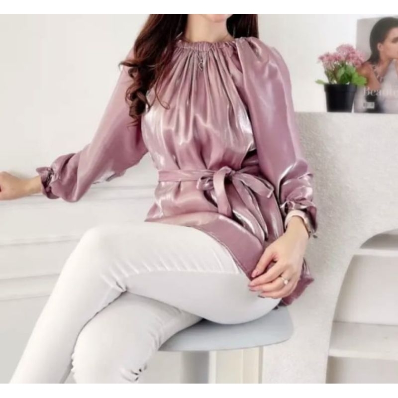 Cilla Blouse Satin Silk/ Atasan Wanita Kekinian Terbaru 2023/ Atasan Kemeja Blouse Wanita Viral/ Ata
