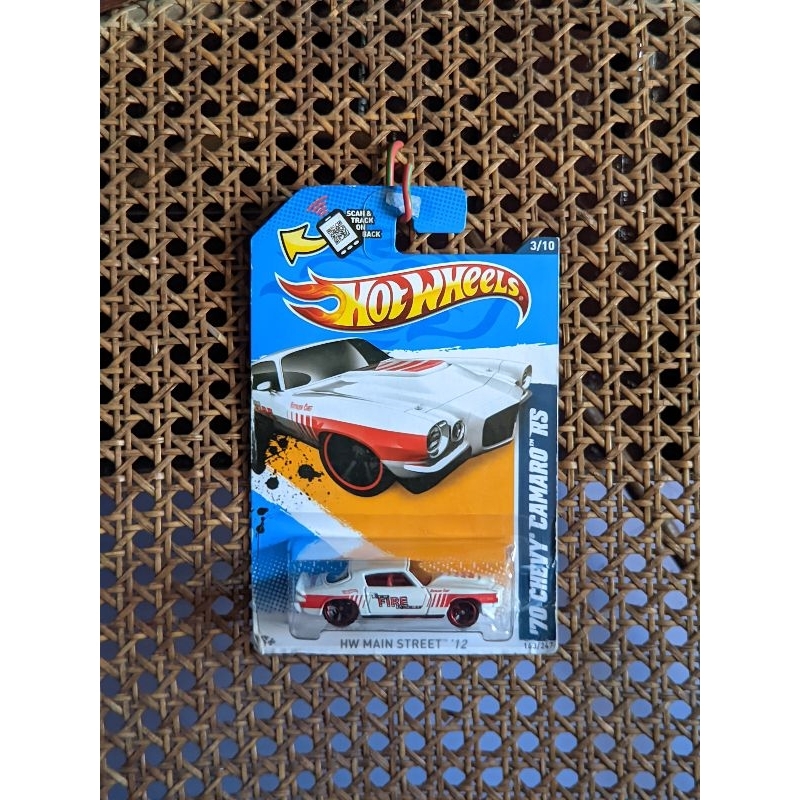 hotwheels hw 70 chevy camaro rs putih blue card lawas jadul retro