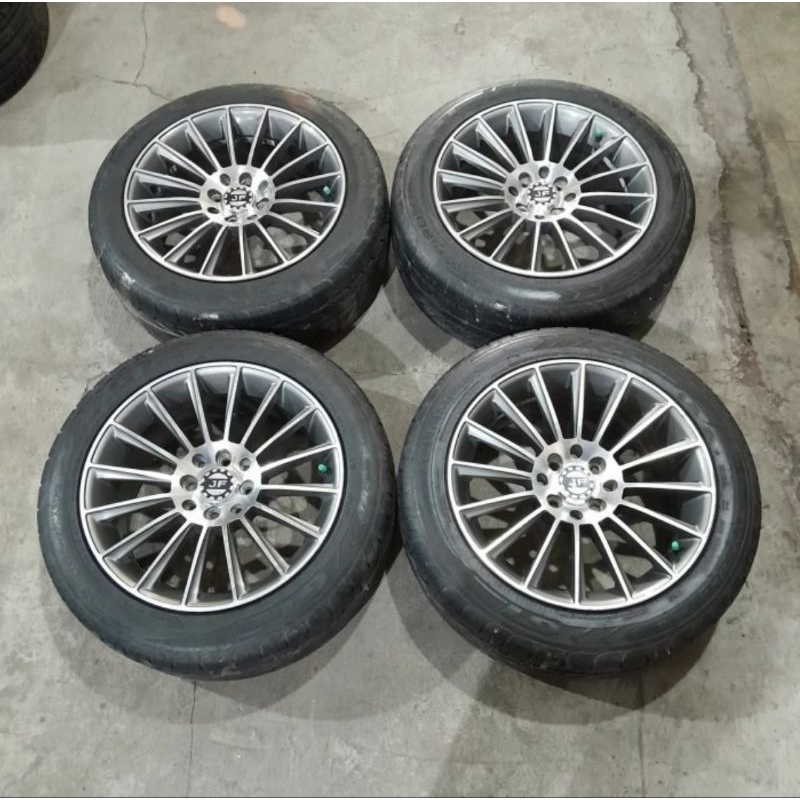 Velg Mobil Bekas Racing Ring 16 JF Luxury Ring 16x7/8,5 Pcd 8x100/114 + Ban 195 45 16 Accelera