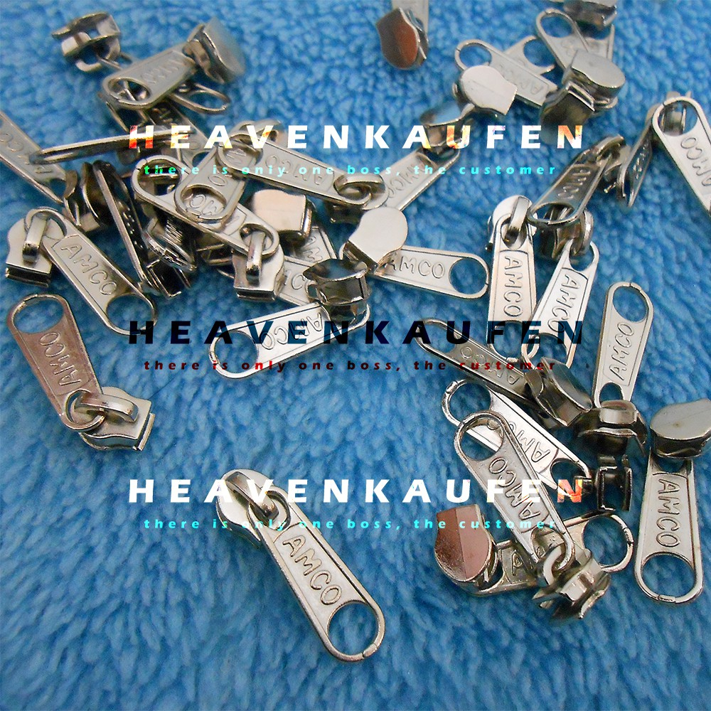 Kepala Resleting amco coil no 3 nikel zipper head gigi kecil nickle silver perak rit ritsleting rets