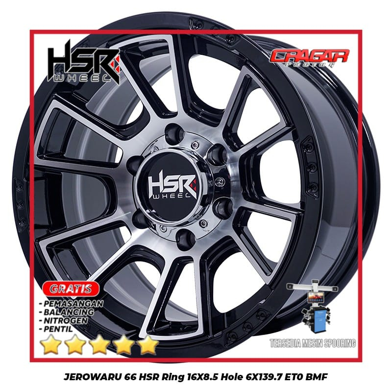 PELEK MOBIL Pajero Sport, Land Cruiser Fortuner Ring 16 R16 HSR Wheel JEROWARU Lubang 6 Lebar 8,5
