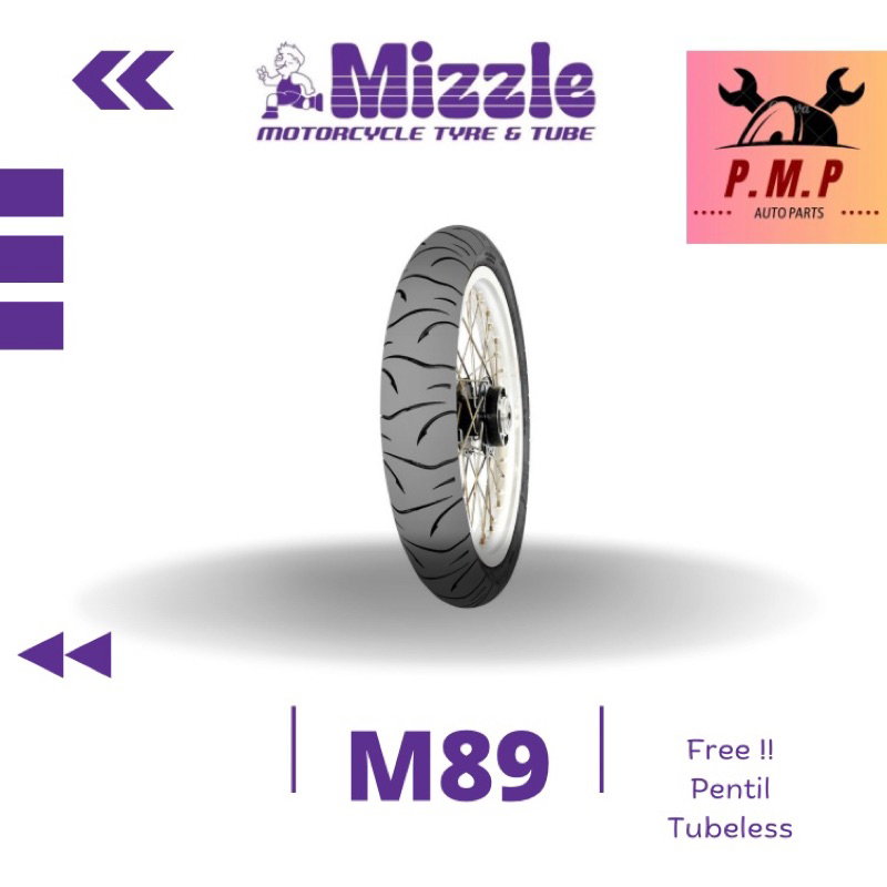 Ban Mizzle M89 110/70 Ring 14 Tubeless Original Free Pentil Tubeless