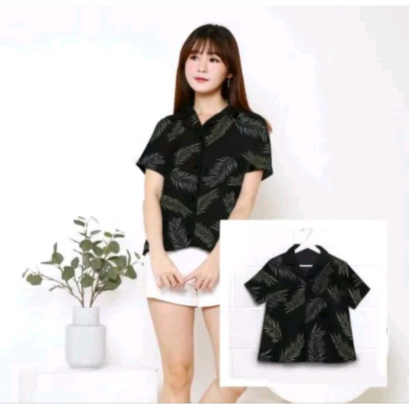 Cuci Gudang Kemeja Pendek Baju Wanita Size M Ld 90cm