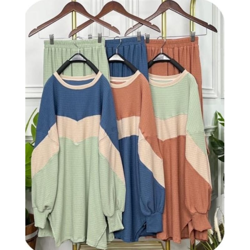 Setelan Panjang Wanita Premium - Atasan Wanita Set Celana Kulot - Setcel muslimah kekinian - Baju ta