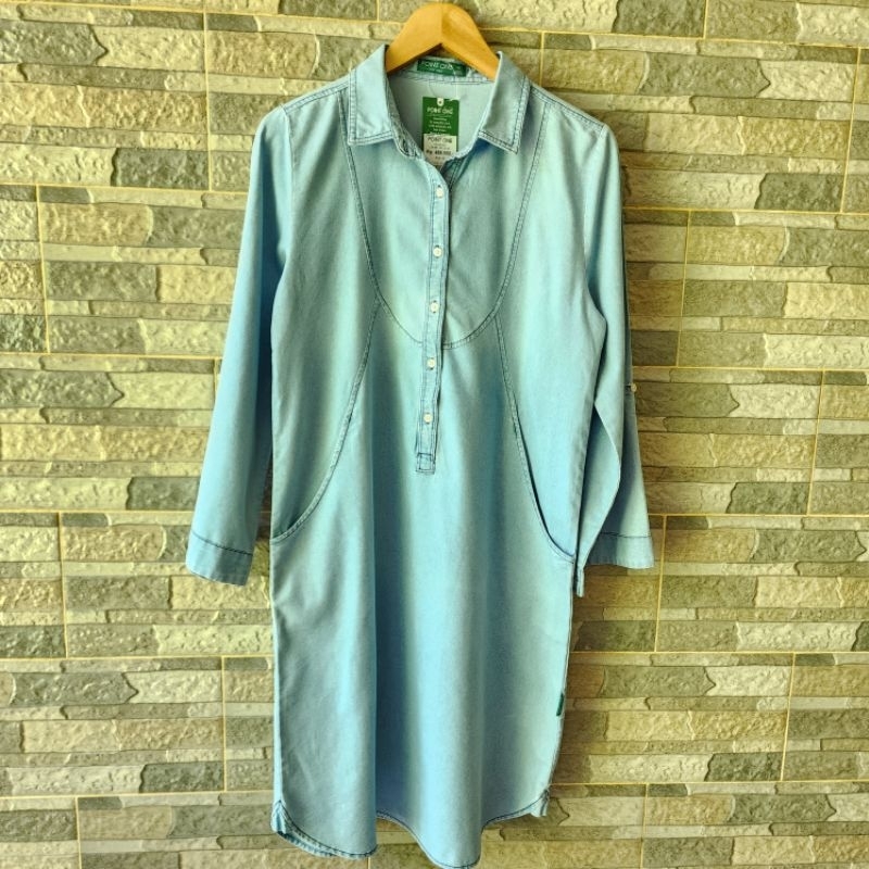 Kemeja Tunik Atasan Point One Ori Denim