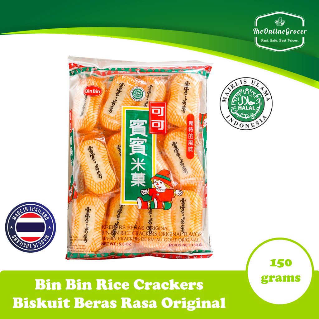 

Bin Bin Rice Crackers Original - Biskuit Beras Rasa Original Asin Gurih 150g