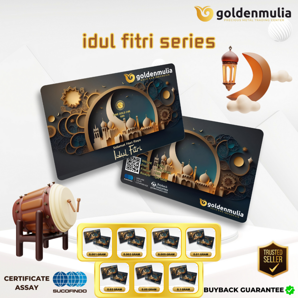 GOLDEN MULIA Logam Mulia Gift Series Idul Fitri 0.001 gr - 0.01 gr