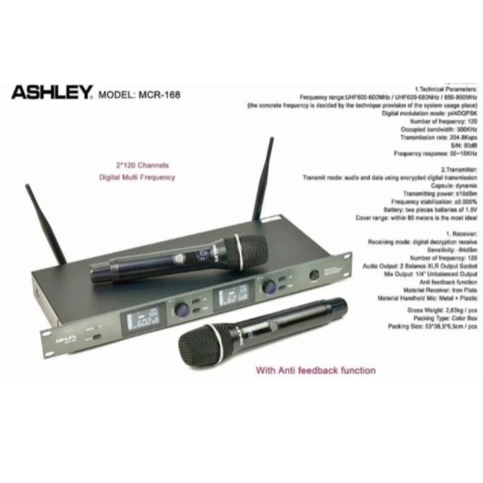 MIC WIRELESS ASHLEY MCR168 MIC WIRELESS ASHLEY MCR-168 ORIGINAL