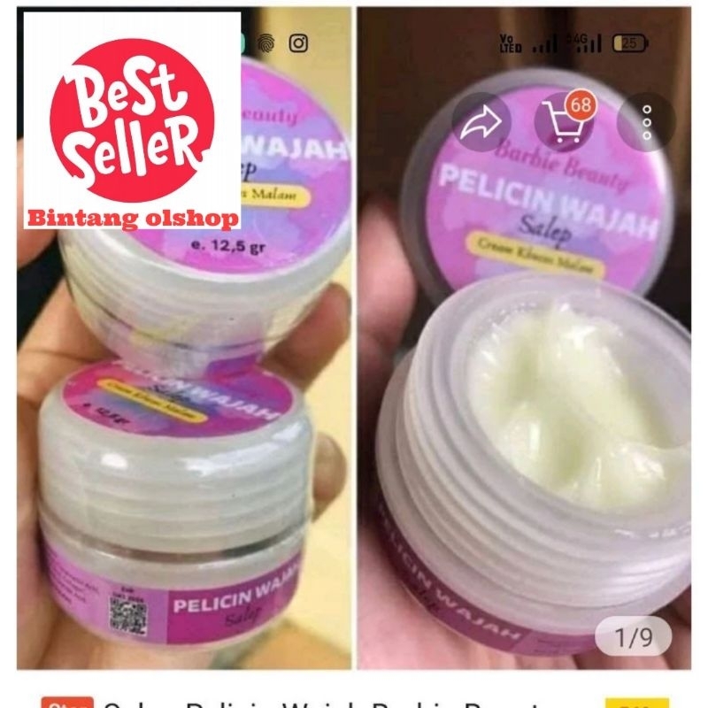 SALEP PELICIN WAJAH BY BARBIE BEAUTY CREAM PELICIN WAJAH KHUSU MALAM salap pelicin salep pelicin pel