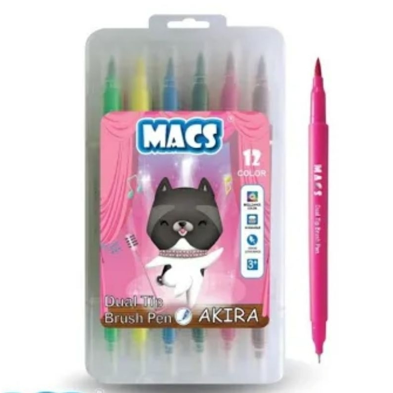 

MACS DUAL TIP BRUSH PEN 12 COLOR