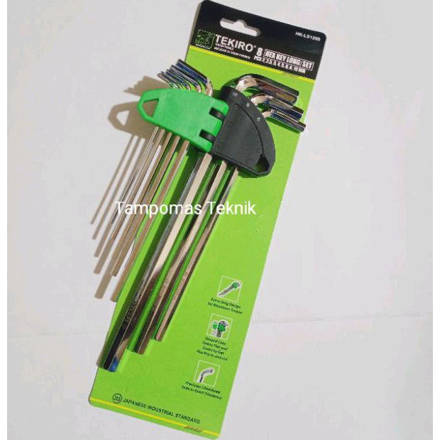 Kunci L Set Tekiro 8pcs Kunci L Tekiro Panjang Tekiro Original (2-10mm) / Kunci L Tekiro 8pcs Pendek