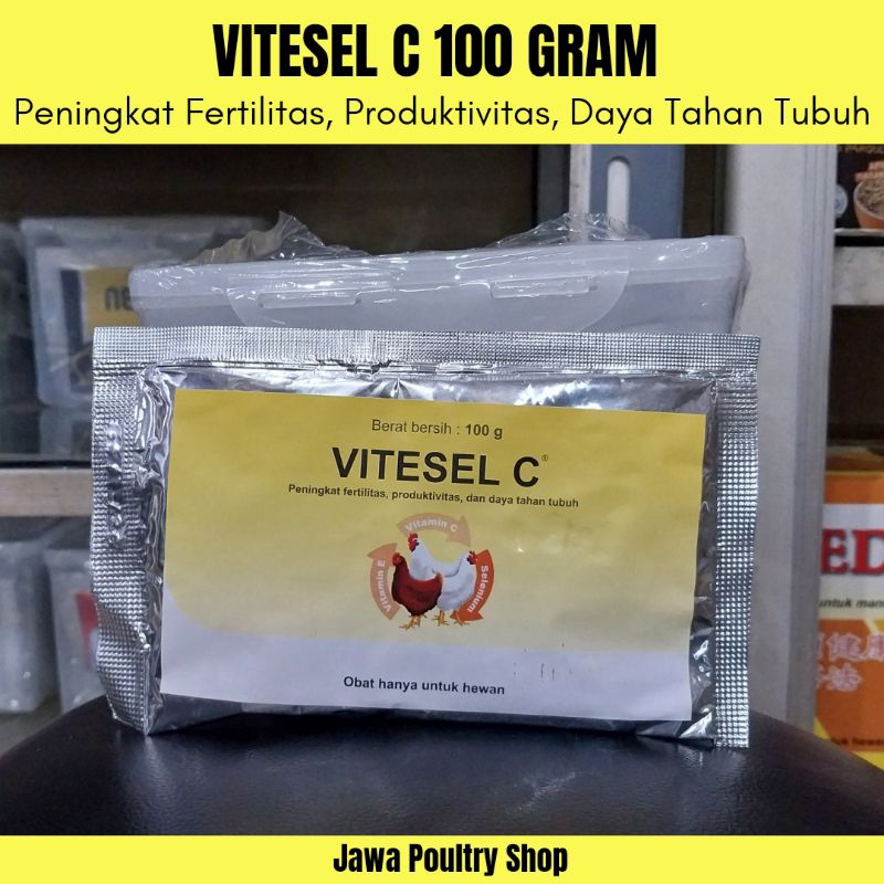 VITESEL C 100 Gram Original Medion - Penambah Kesuburan, Sumber Vitamin C, Vitamin E untuk Ayam