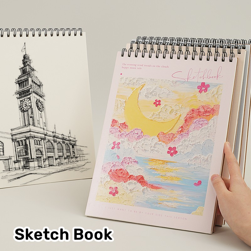

Sketch book polos A4 cantik Sketch pad Buku gambar sketsa artemedia Scratch book artcards Drawing book ring Cute painting book jilid spiral Buku mewarnai lucu anak