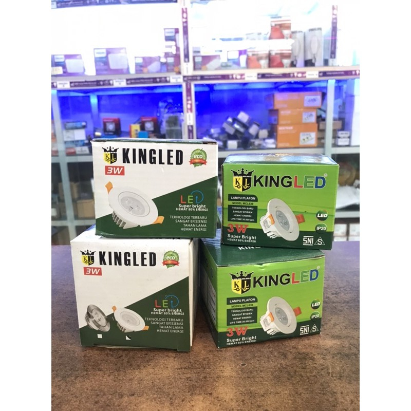 LAMPU DOWNLIGHT LED 3 Mata Led Spotlight 3 watt 3w KINGLED 3 MATA MCL639 CEILING Lampu Perabot