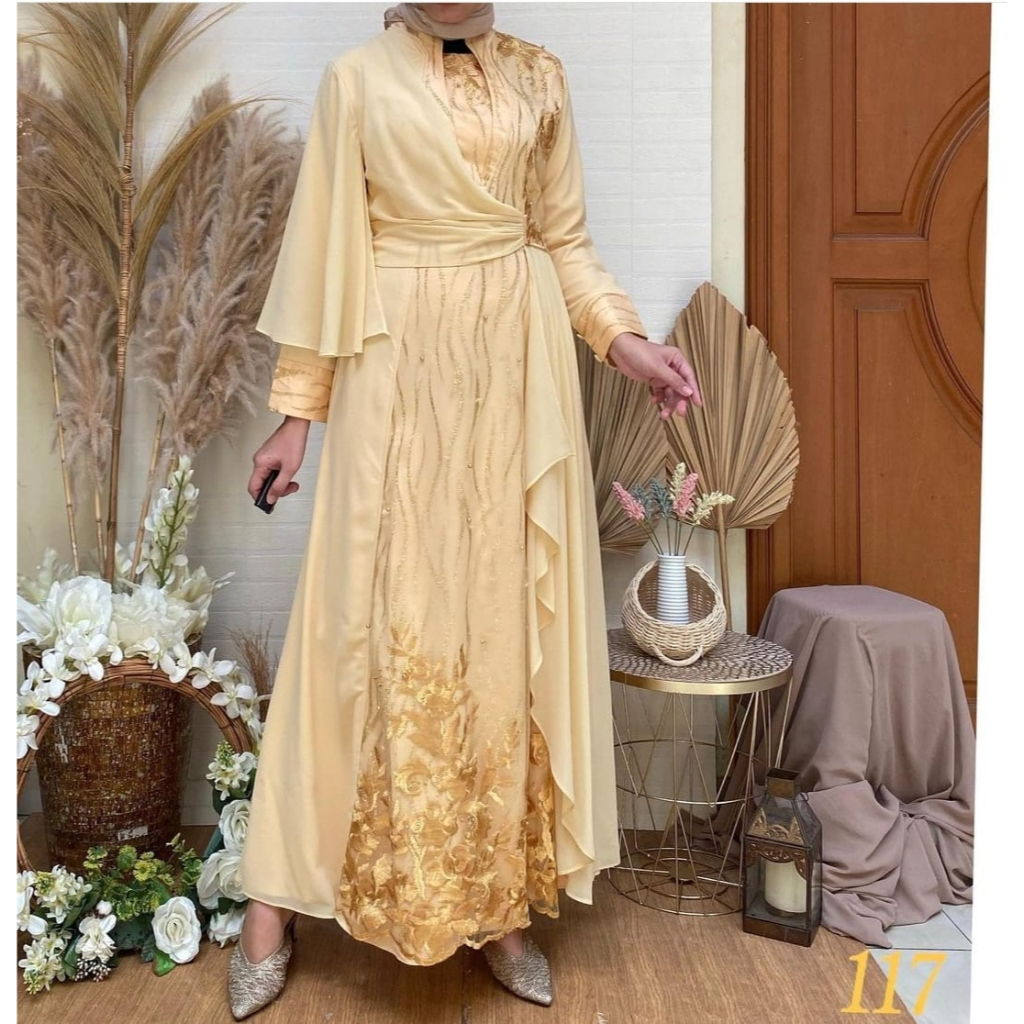 JEMIA | GAMIS PESTA - GAMIS BROKLAT - GAMIS MEWAH - WISUDA - KONDANGAN - BROKAT - JEMIA DRESS 081 |1