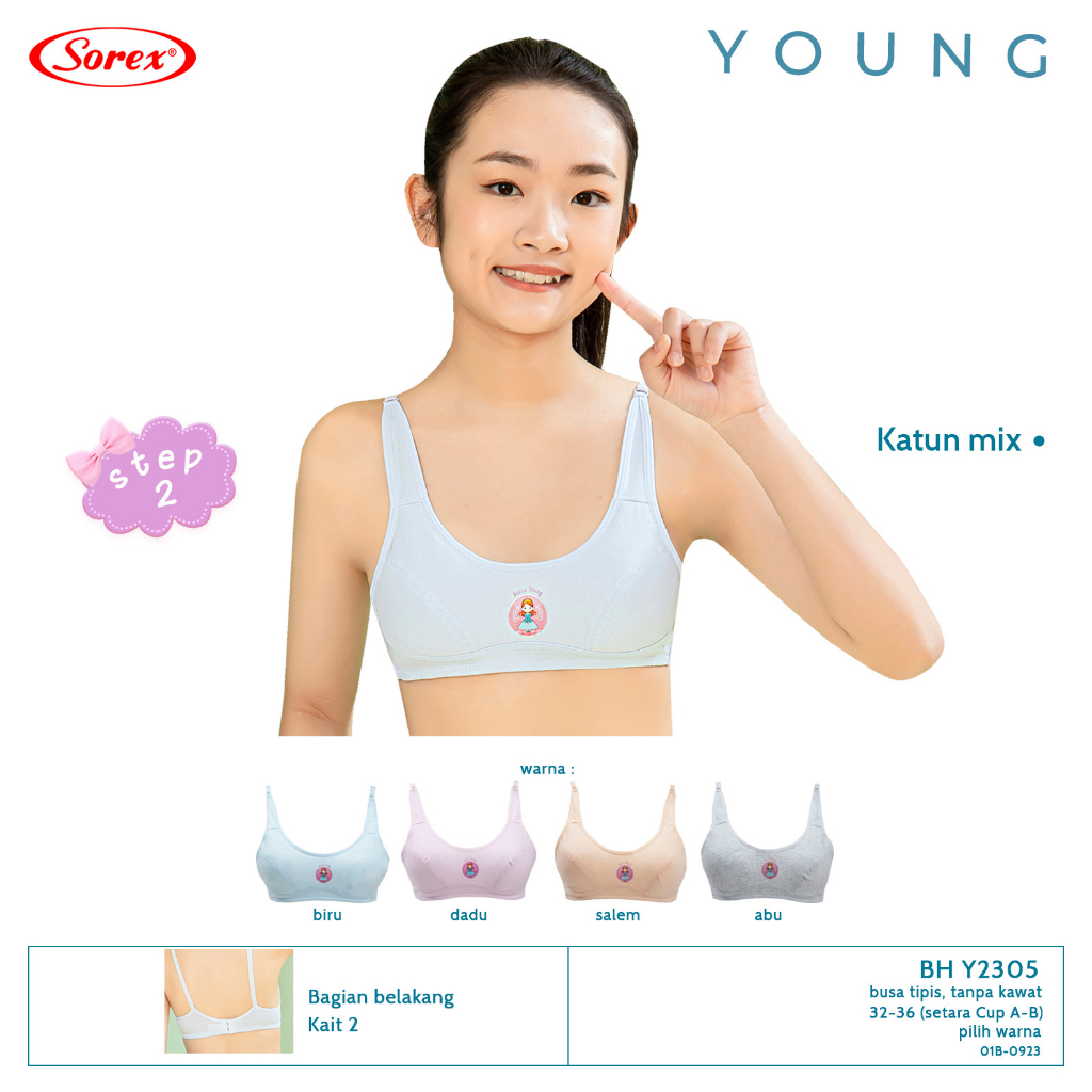 Sorex Young Bra Remaja Miniset Best Friend Y 2305 Step 2 Busa Tipis Tanpa Kawat Kait 2