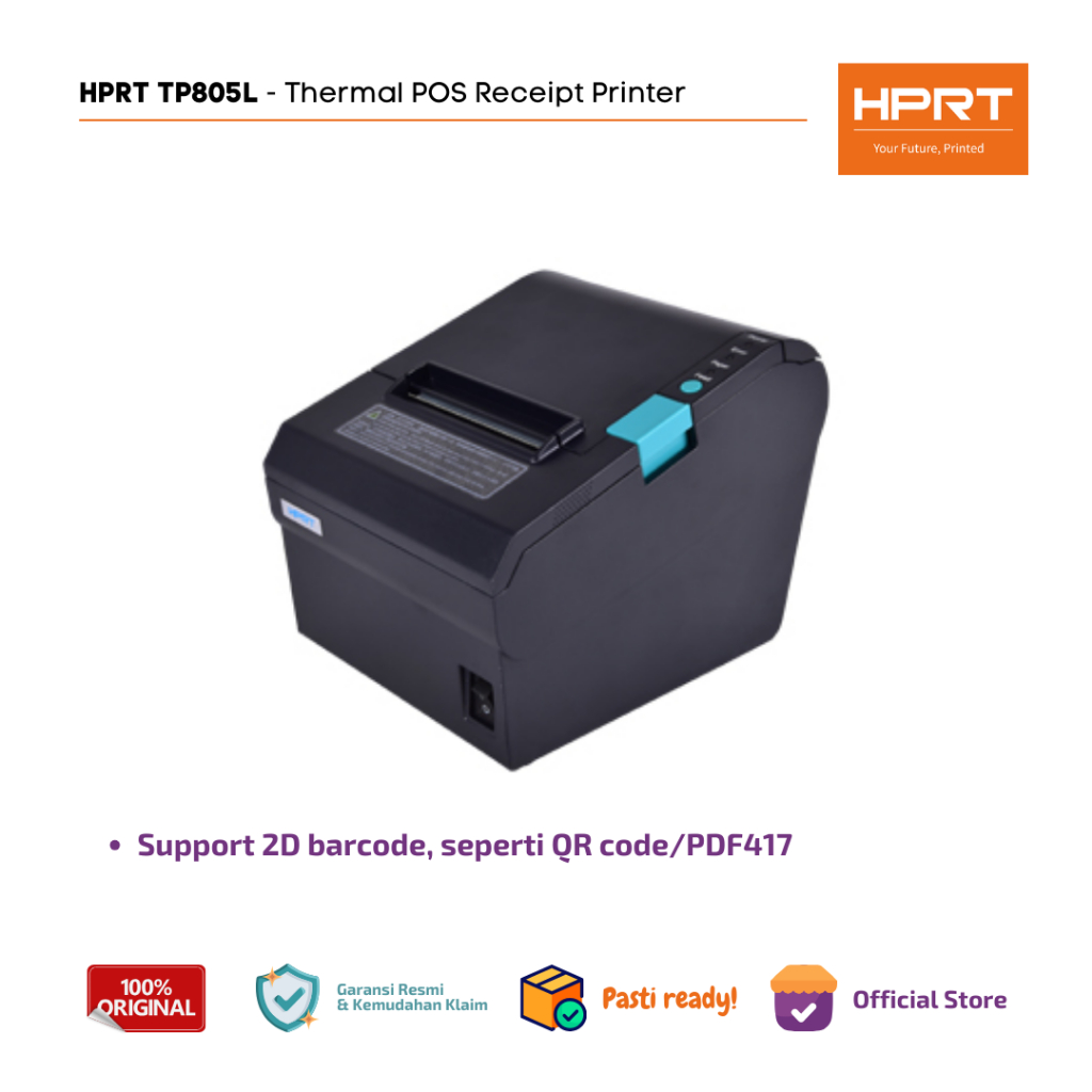 HPRT TP805L 80mm Thermal POS Receipt Printer 2D Barcode Printing P / Printer Kasir