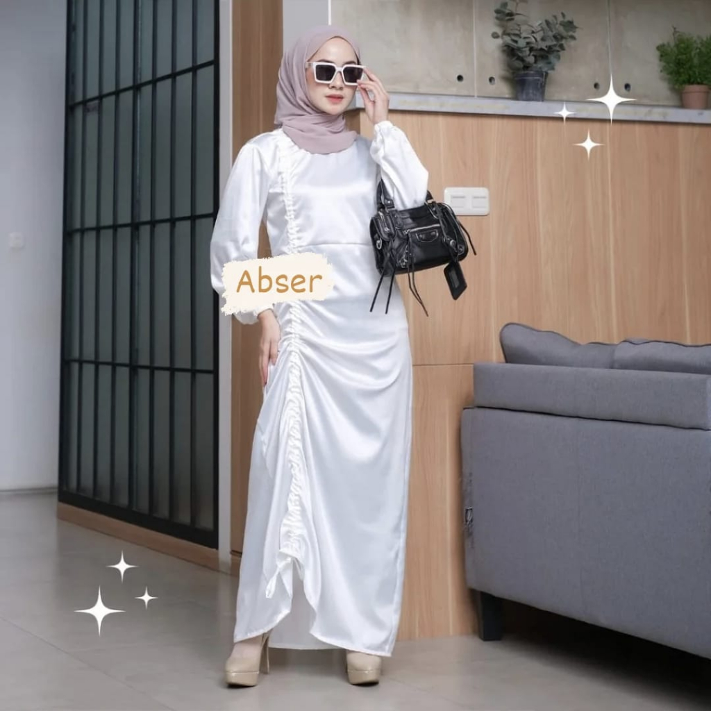 NEW DRESS SATIN FULL SERUT // ATASAN WANITA KEKINIAN // DRESS SERUT SAMPING // PAKAIAN WANITA TERBAR