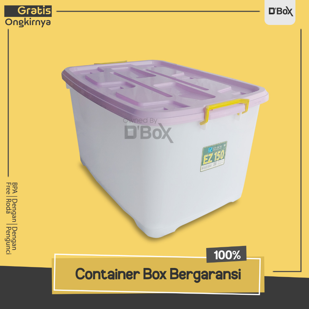 [PACKING DUS] BOX CONTAINER BESAR JUMBO CB 150 LITER DENGAN RODA PENYIMPANAN KOTAK SERBAGUNA EZY