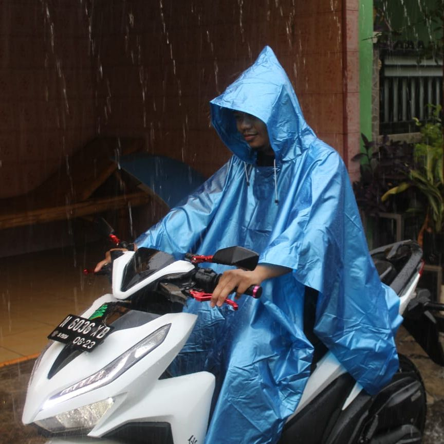 JAS HUJAN PRIA WANITA KELELAWAR MANTEL HUJAN MANTOL HUJAN DEWASA TEBAL BAHAN  KARET TANPA LENGAN