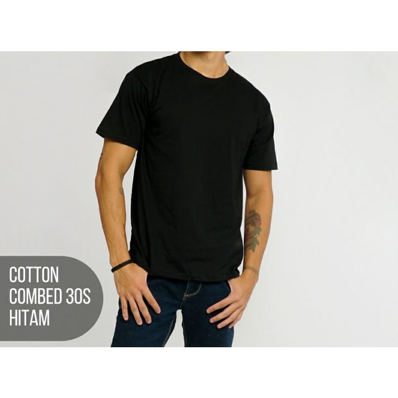 Kaos Polos Cotton Combed 30s Hitam