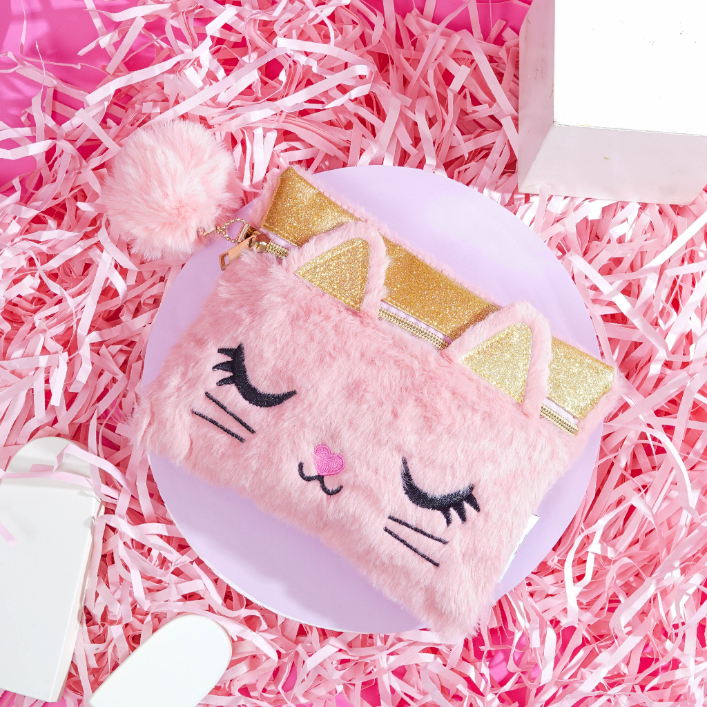 Tempat Pensil Anak Kotak Pencil Case Korea Unicorn Bulu Fluffy Squishy