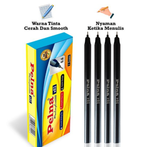 

(12pc) PEN PELNA 02 TINTA HITAM 0.6mm / PULPEN BOLPEN MURAH