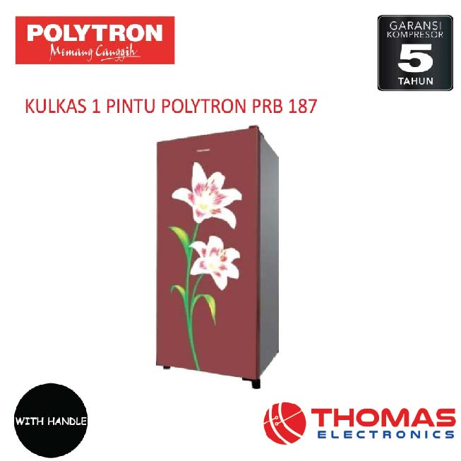 KULKAS 1 PINTU POLYTRON PRB 187 LEMARI ES 1 PINTU PRB187 GARANSI RESMI