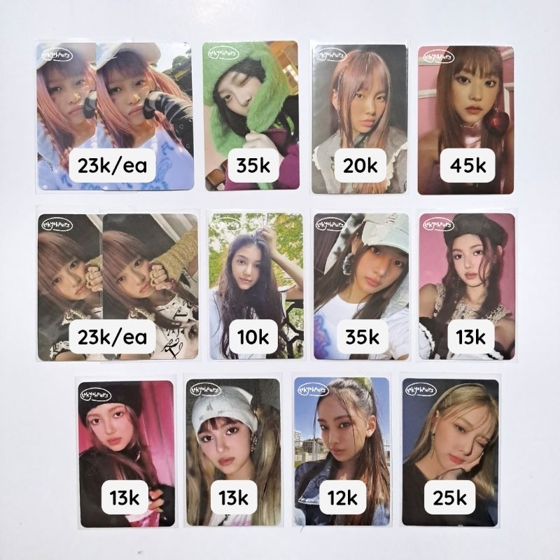 pc hanni minji hyein danielle newjeans photocard omg attention weverse wv message card mc anime kupl