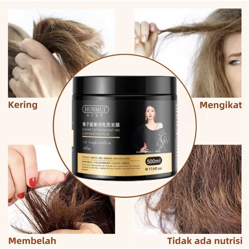 HAIR MASK HUNMUI 500ml Masker Rambut Krim Pelurus Hair Mask Keratin Treatment