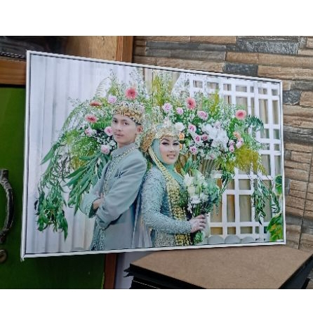 Cetak foto + frame blok fiber 12r/17r 28x42cm