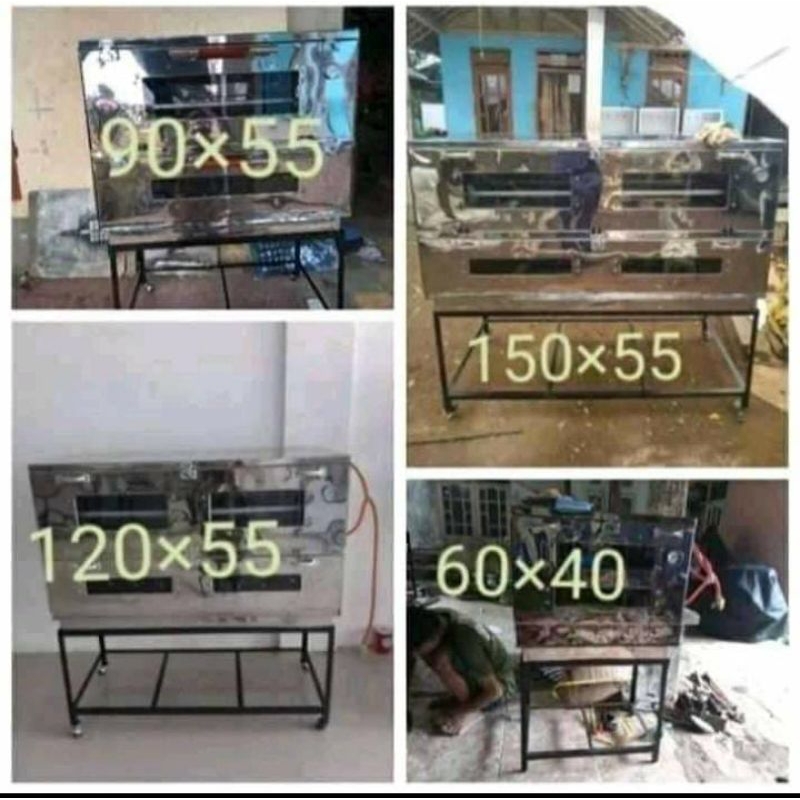 Oven gas stainless murah api atas bawah lengkap