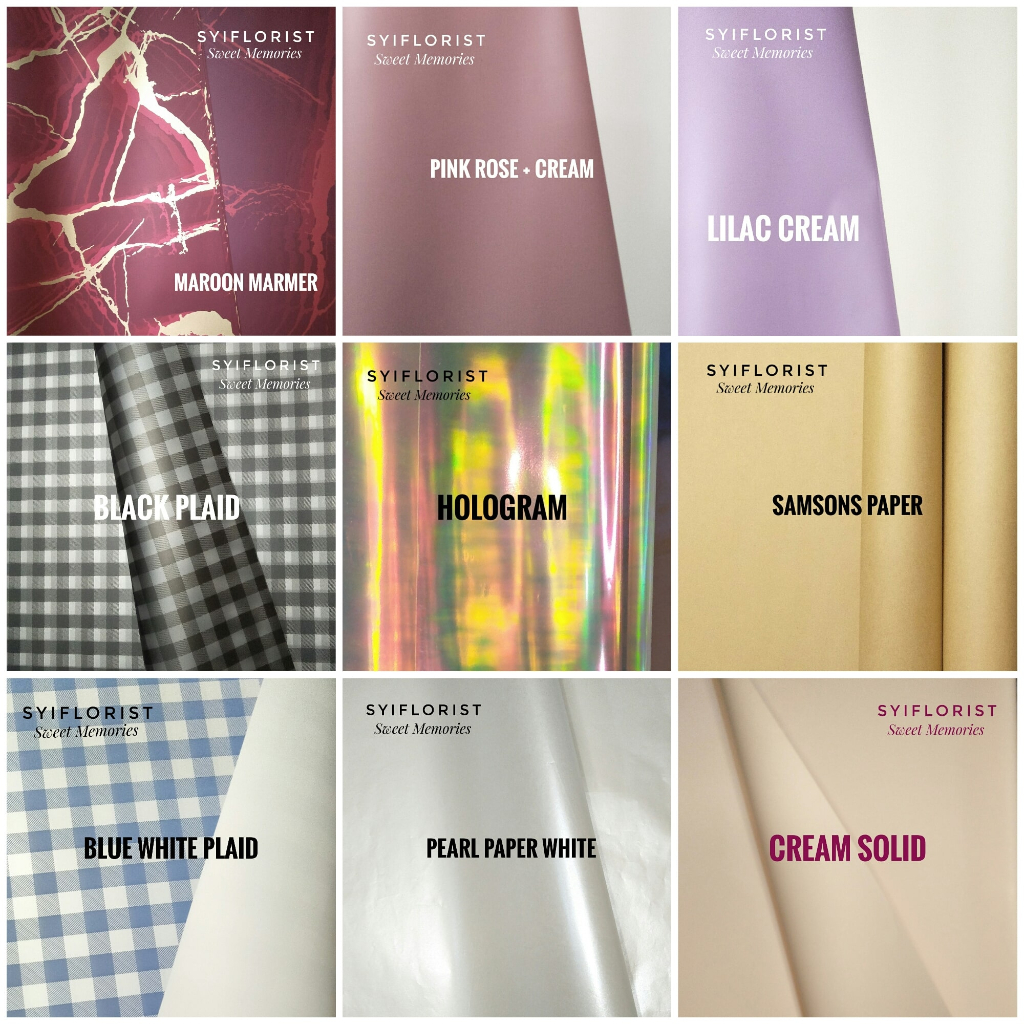 

WRAPPING PAPER CELLOPHANE SAMSONS PEARL HOLOGRAM TRANSPARAN UNTUK BUKET | KERTAS BUKET