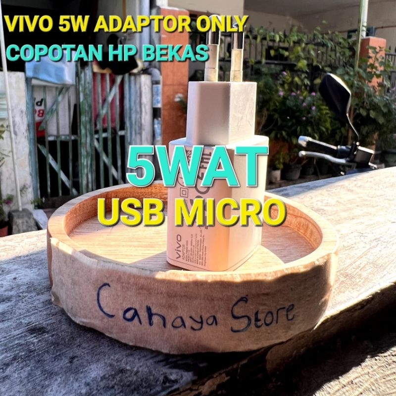 Charger VIVO 1A 5Wat COPOTAN HP BEKAS Y21 2017 Y53 Y3i Y53i Y55 Y55s Y71 Y81 ORIGINAL Usb Micro 100%