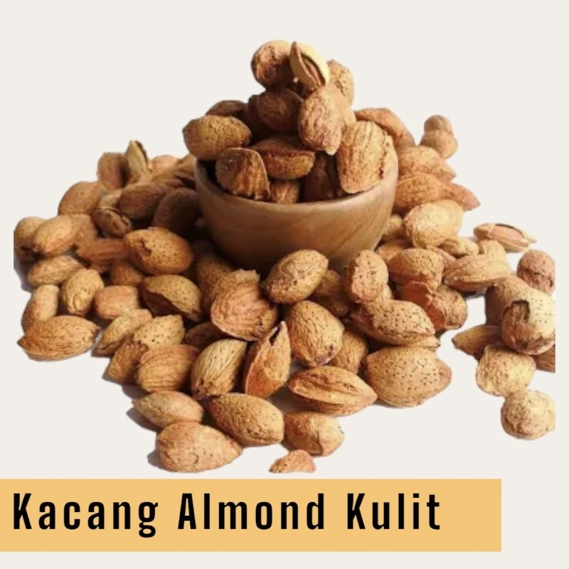 Kacang Almon Roasted Cangkang 1 kg Murah/almond panggang murah premium