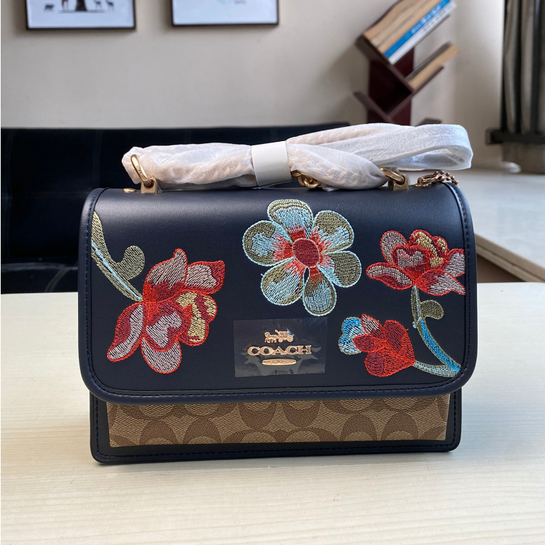 (Shopee Live) New COACH C9230 Women's KLARE Flip Chain Bag Square Bag Single Shoulder Bag Organ Bag 