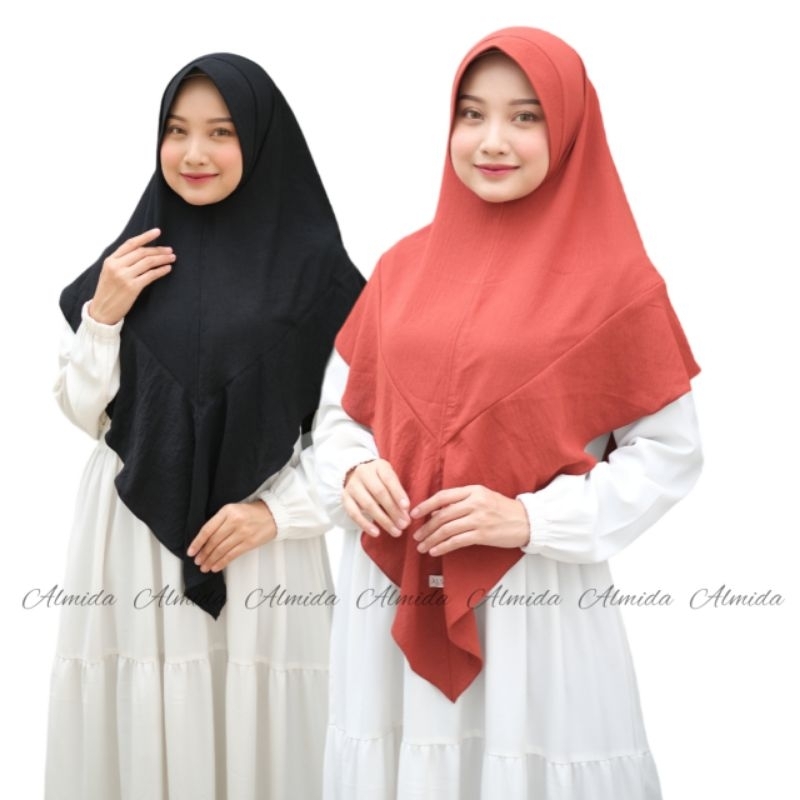 NF- Jilbab Syari Khimar Crinkle Bergo Jumbo Hijab Instan NAFISA