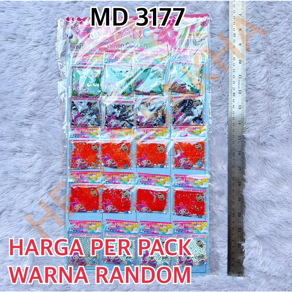 MAINAN MD 3177 FANCY SEVEN COLOR CRYSTAL BALL RENDAMAN MUTIARA BULAT BULAT KECIL KECIL DIKASIH AIR J