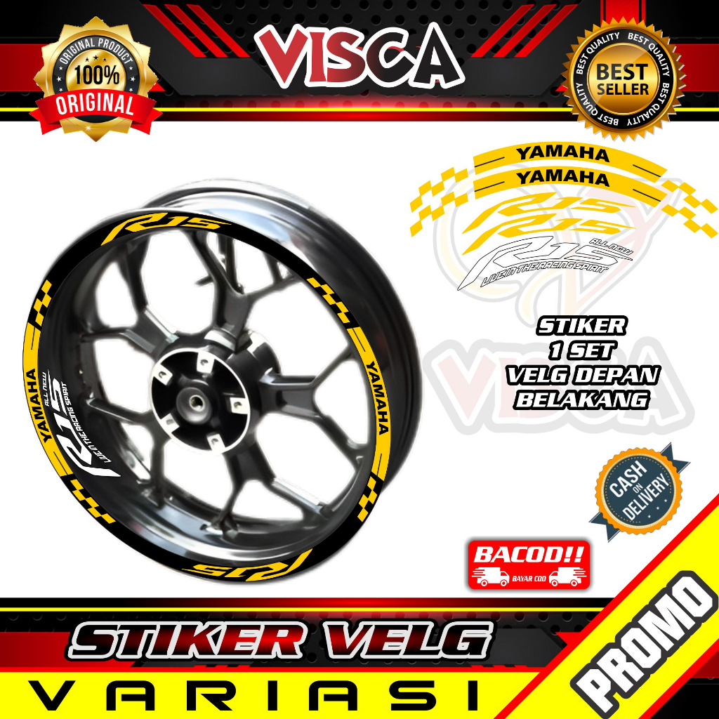 Stiker Velg List Velg Motor Stiker Velg Ring 17 Yamaha R 15 Motif Flag Racing