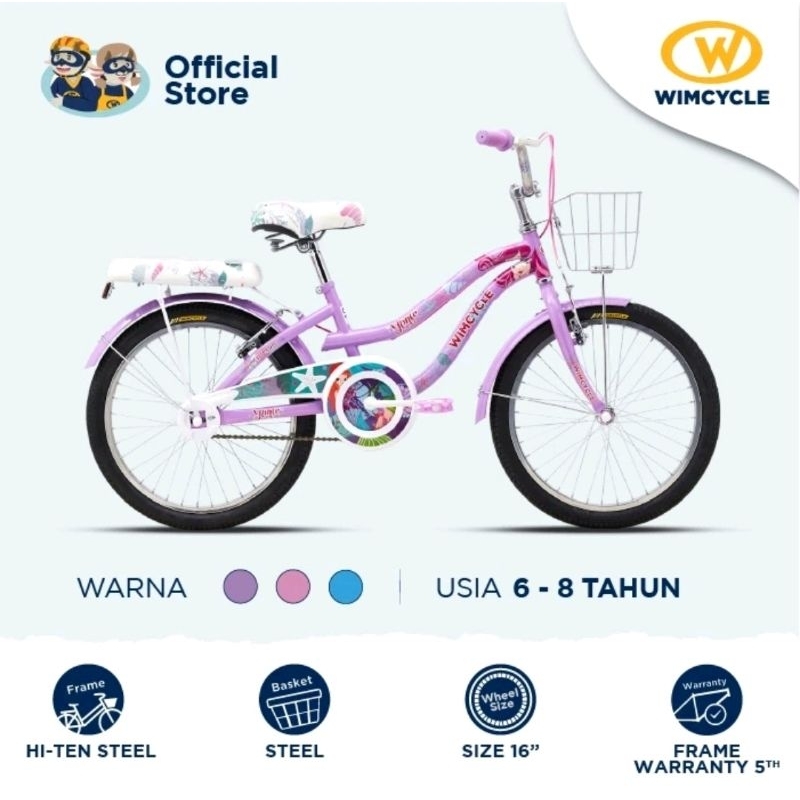 Sepeda Anak Perempuan Mini 20 Inch Yuna Wimcycle