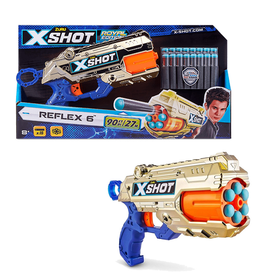 Zuru XShot Royale Edition Reflex 6 Gold Chrome
