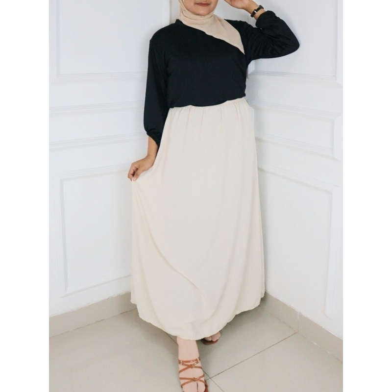 Rok Wanita BROSI SKIRT BO Bahan CRINKLE AIRFLOW Size S M L XL XXL Dan XXL Rok Panjang Wanita Jumbo K