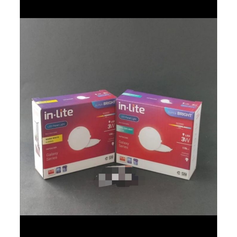 Downlite LED INLITE IB 3W 3Watt 3Inch Bulat Panel Inlite -Warm White