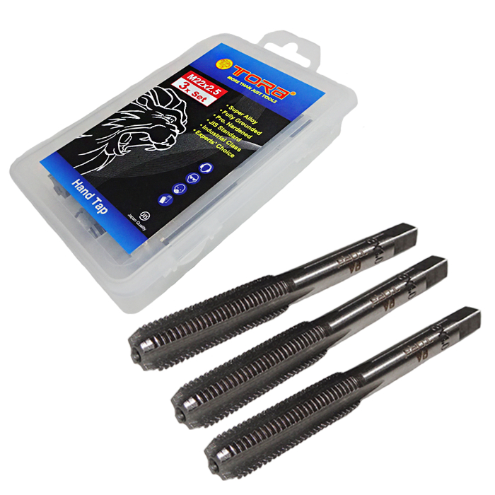TORA Hand Tap Set 3 Pcs M22 x 2,5 - Tap Ulir Drat Baut