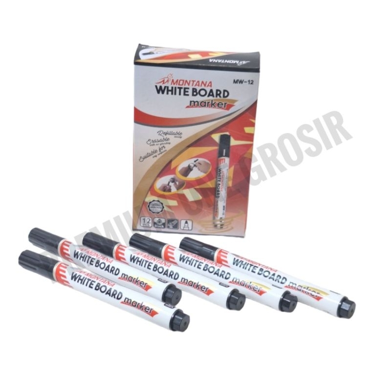 

1 Pak Spidol MONTANA WHITE BOARD MW-12 Isi 12 Pcs / whiteboard Marker / Spidol Non Permanent